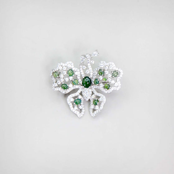 Butterfly Brooch (12pcs Green Jade)