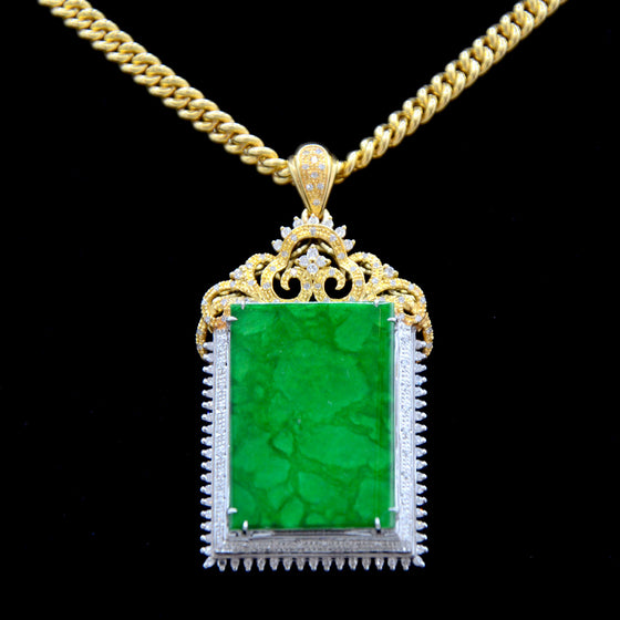 Natural Jadeite (Type A) Rectangular Pendant