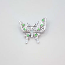  Butterfly Brooch (7 Green + 1 White Jade)