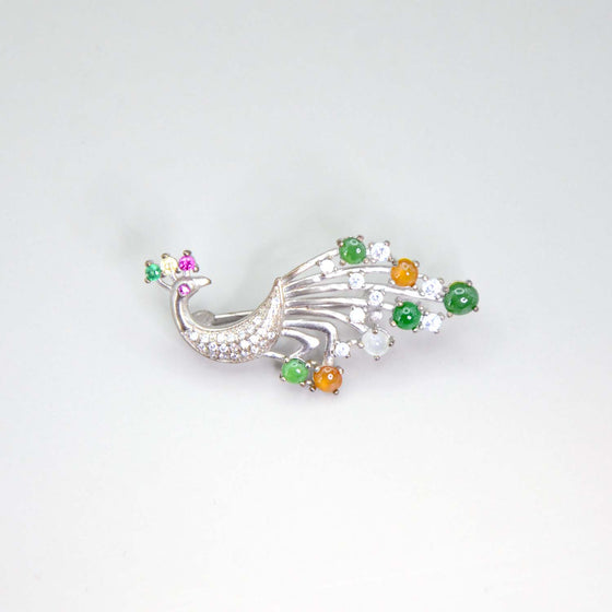 Peacock Brooch (4G+1W+2O)